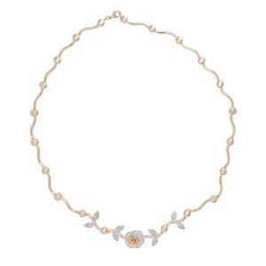 Elegant Gold and Silver Floral Necklace
